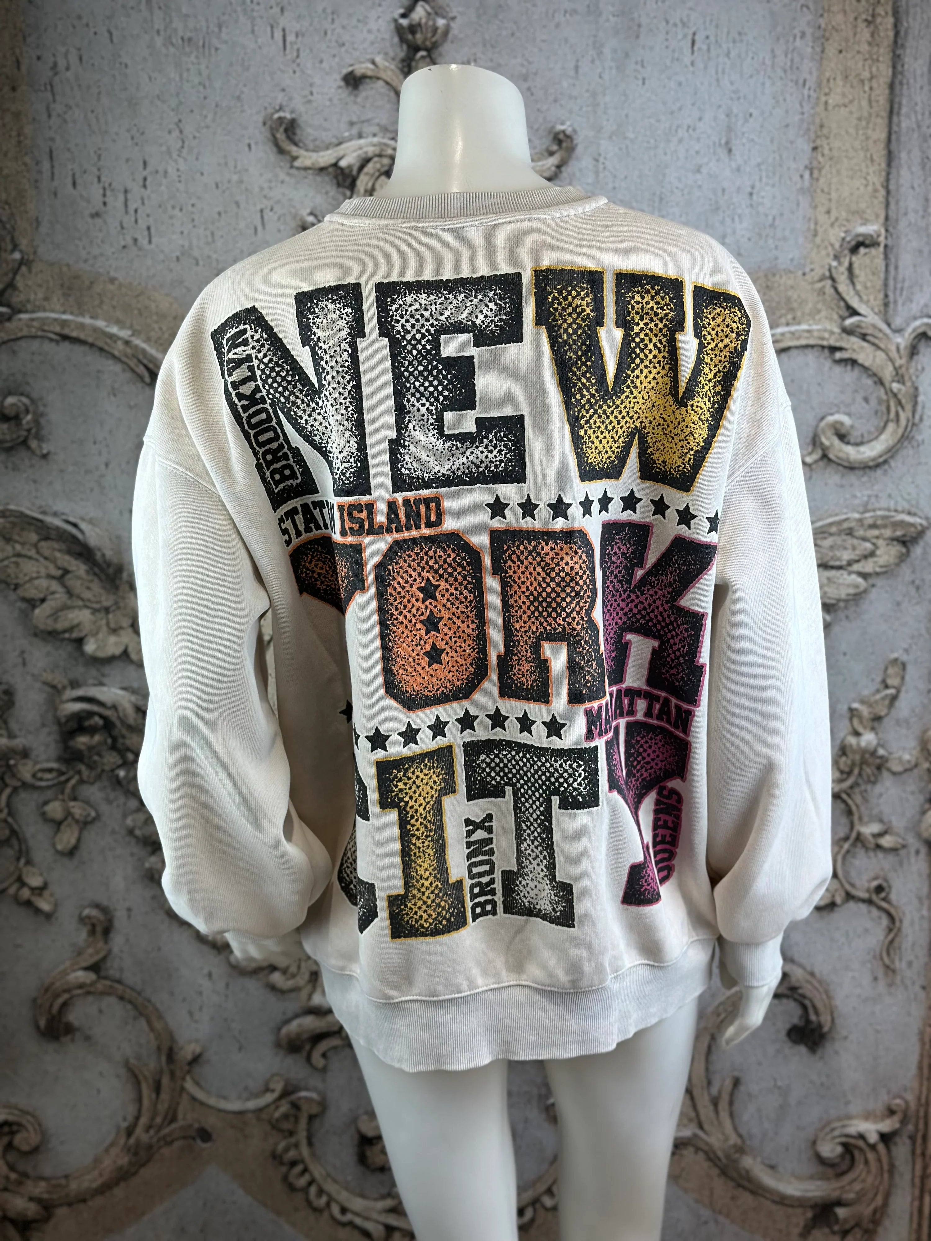 DONALD NEW YORK SWEATSHIRT IN BEIGE