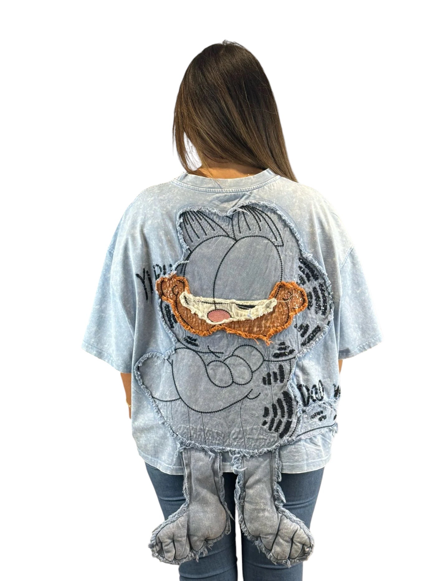 Ausgefallenes Garfield Shirt in Blau
