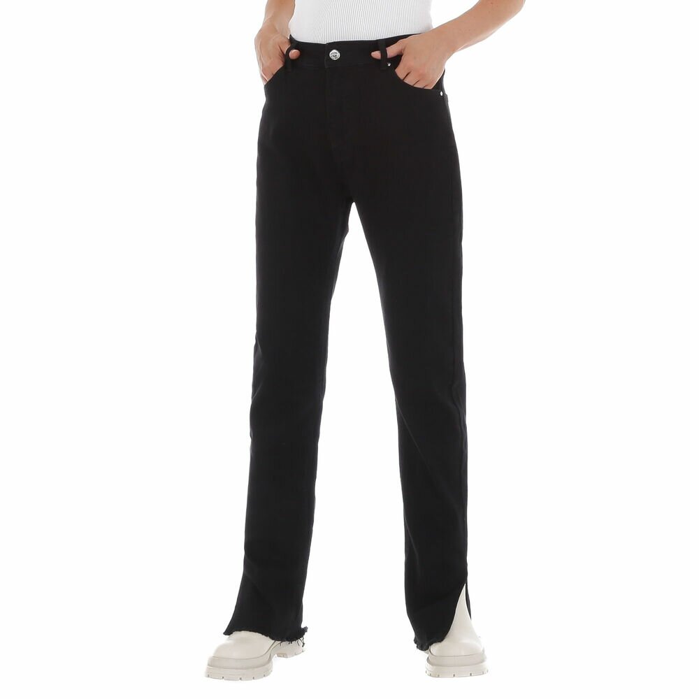 Damen Bootcut Jeans Schwarz  Curvy
