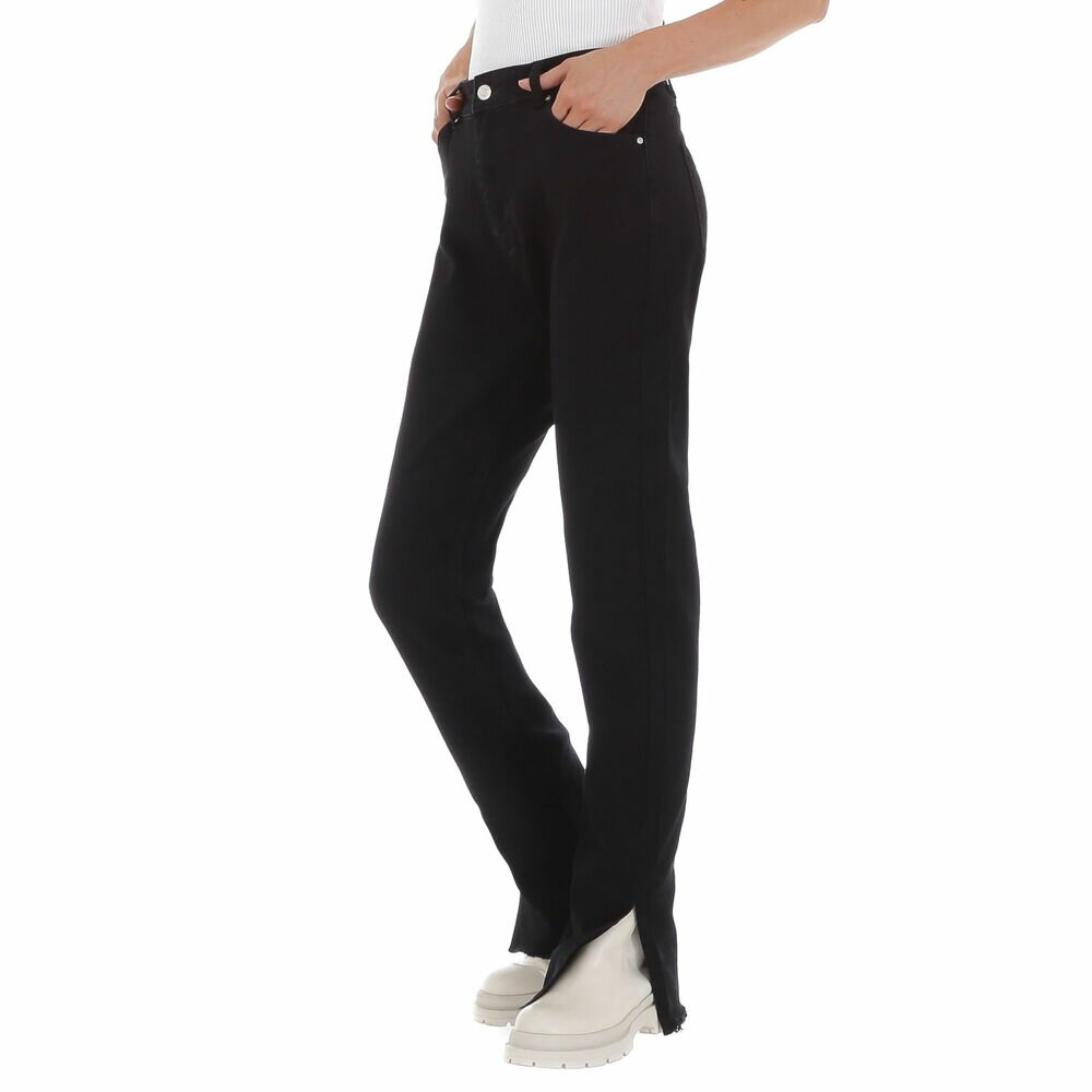 Damen Bootcut Jeans Schwarz  Curvy