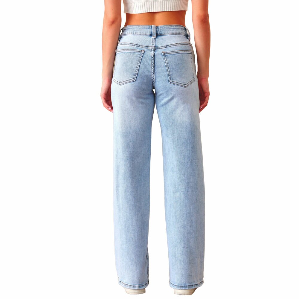 Damen Wide Leg Jeans Blau