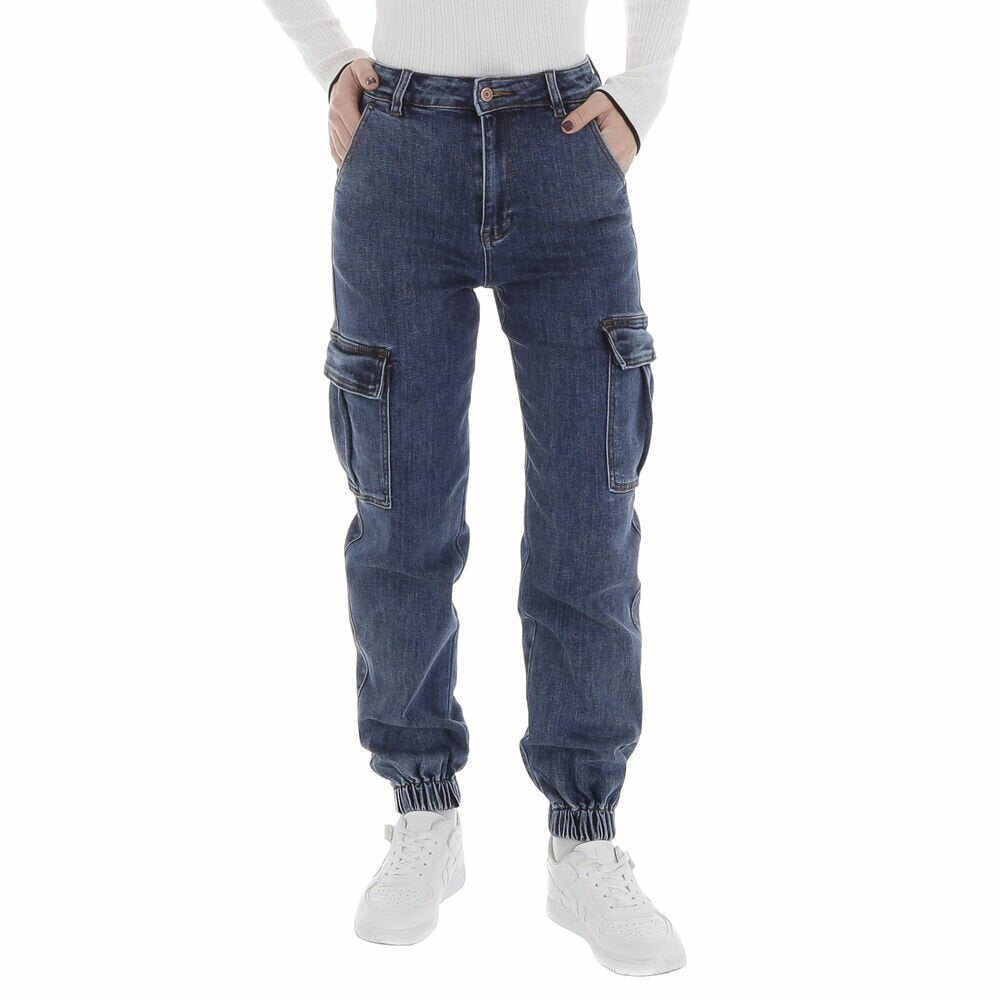 Damen Cargo Jeans Blau