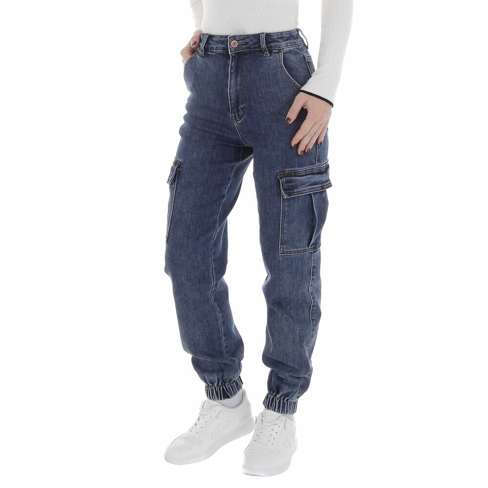 Damen Cargo Jeans Blau