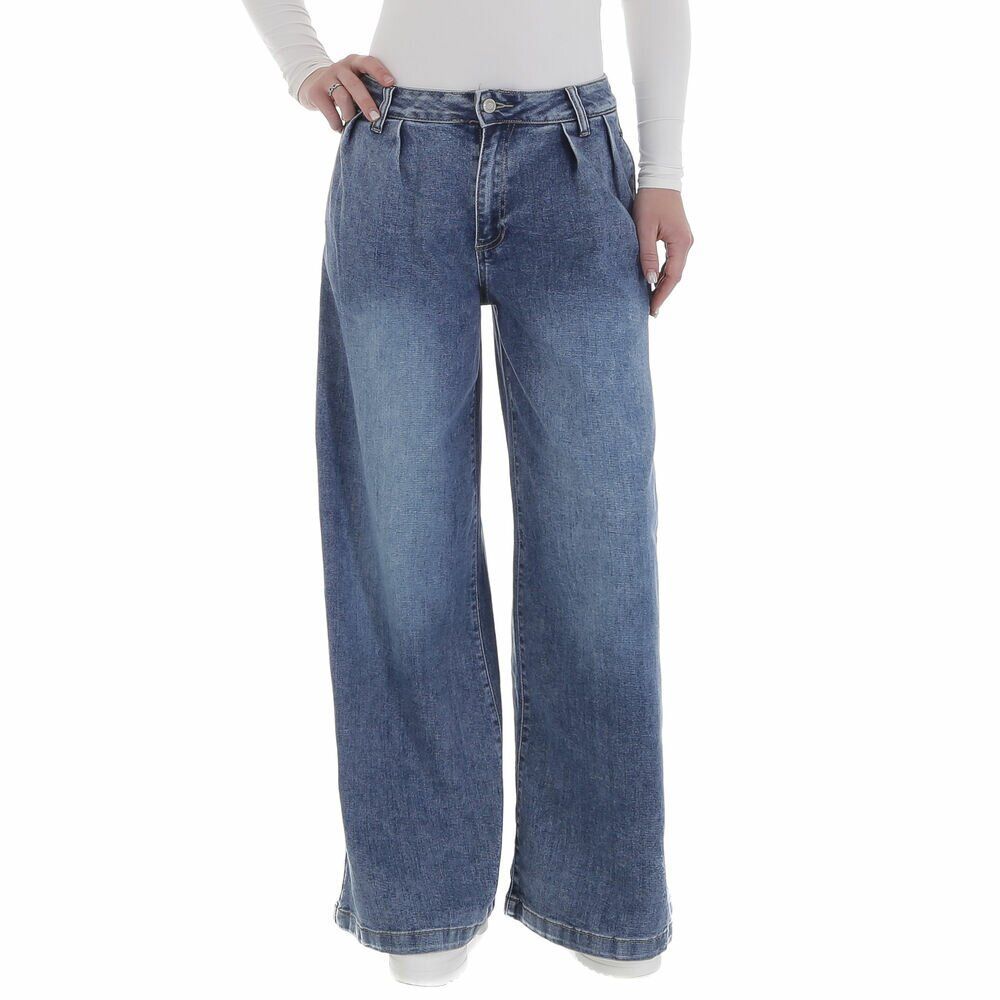 Damen Wide Leg Jeans Blau