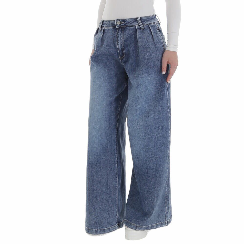 Damen Wide Leg Jeans Blau