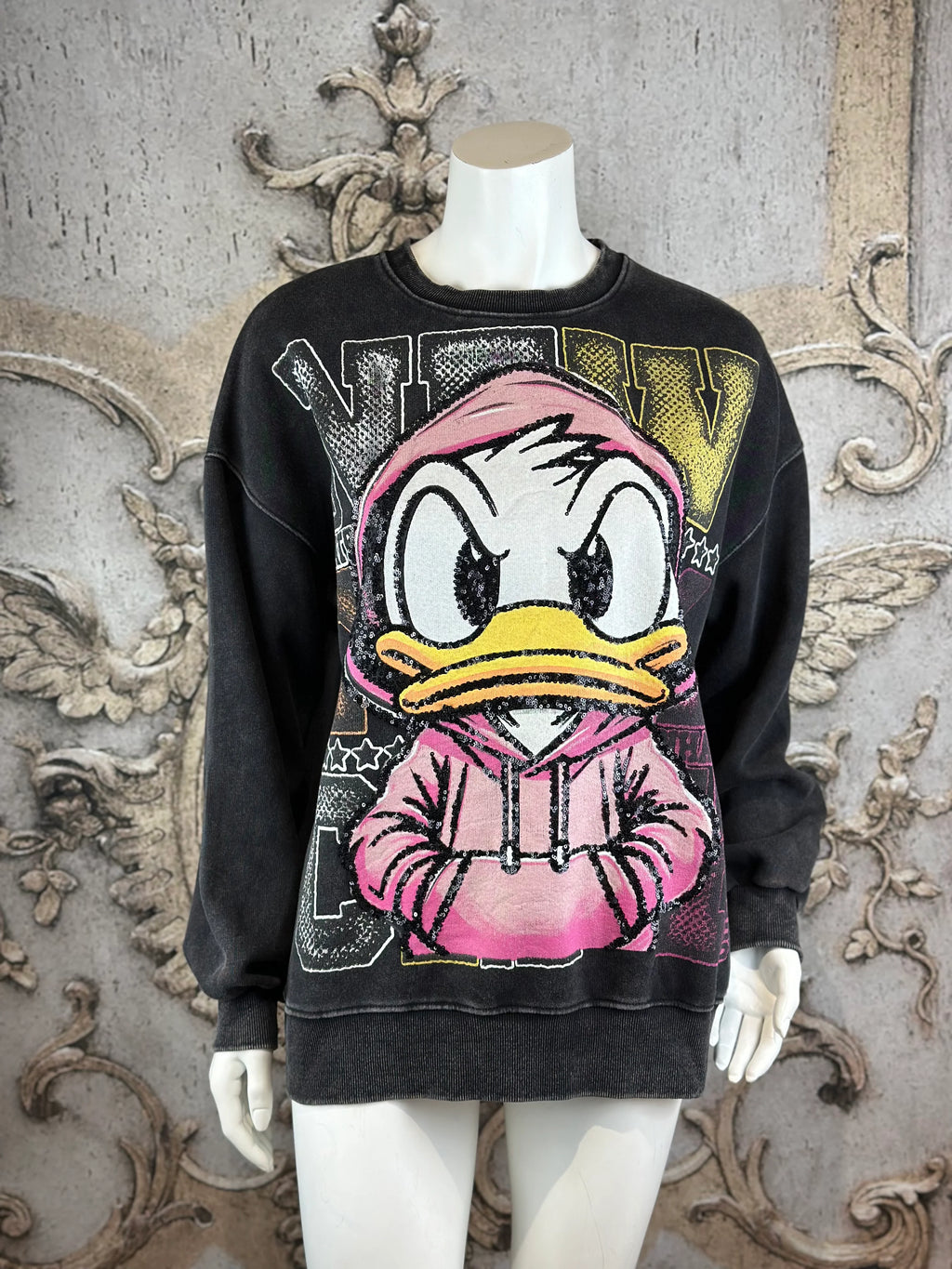 DONALD NEW YORK SWEATSHIRT IN SCHWARZ