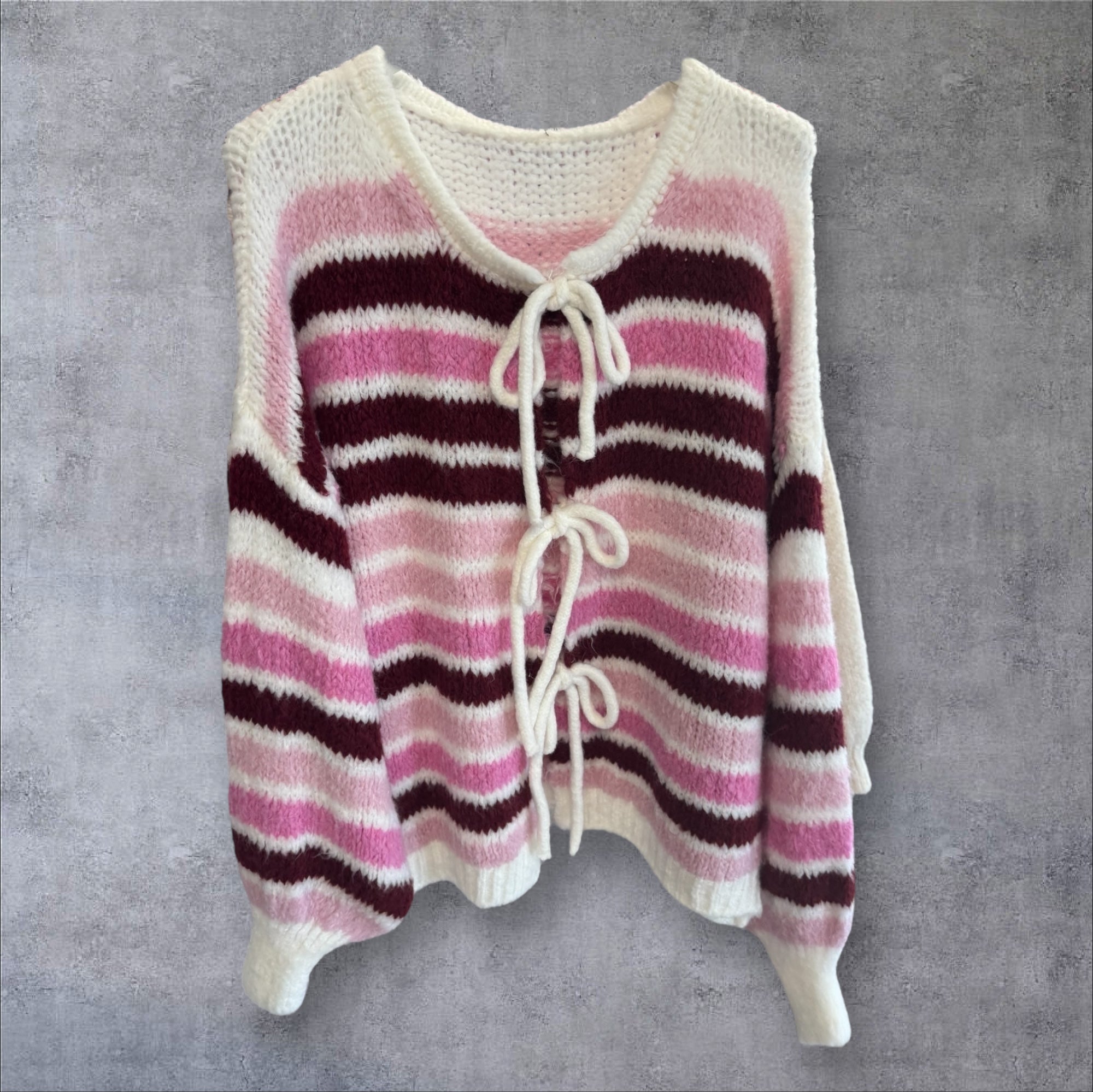 Strick Jacke mit Schleifen