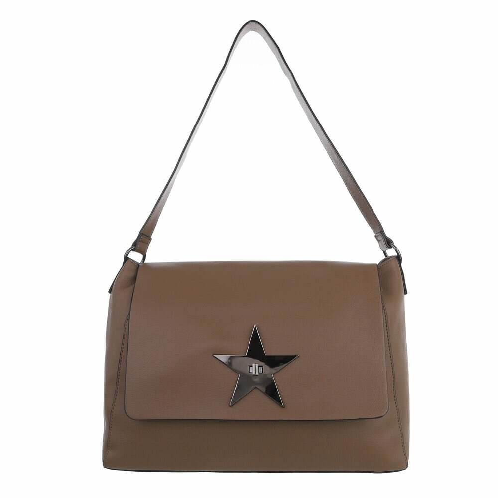 Damen Schultertasche -Stern Taupe